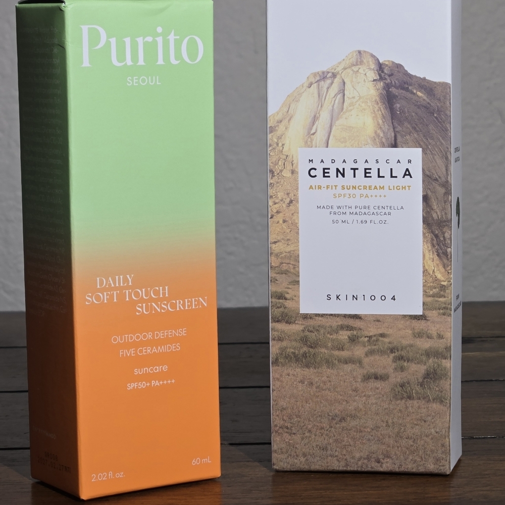 Purito Daily Soft Touch Sunscreen And Madagascar Centella Air Fit Sunscreen
